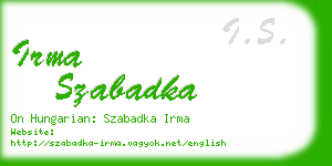 irma szabadka business card